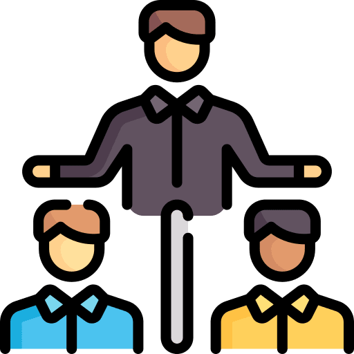 Intermediary team people collaboration icon