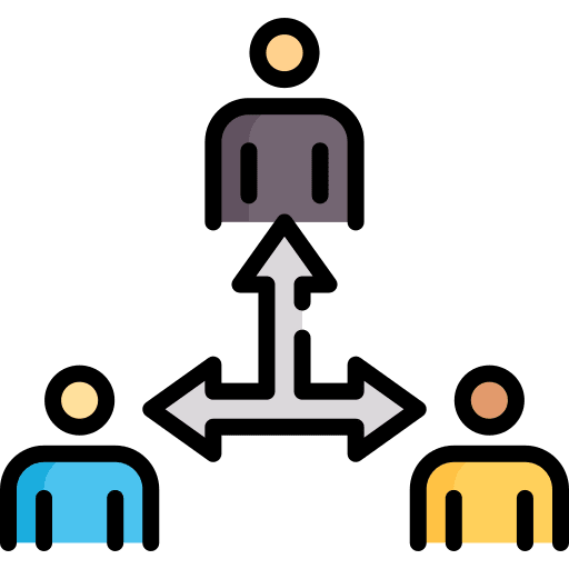 Third party networking partnership team icon