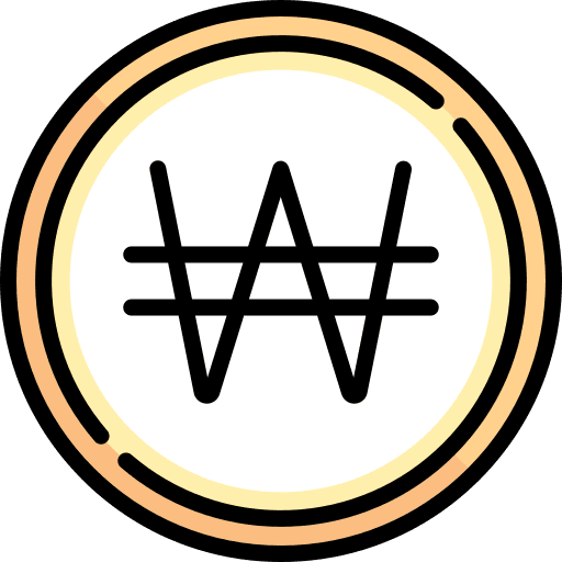Won won coin money icon