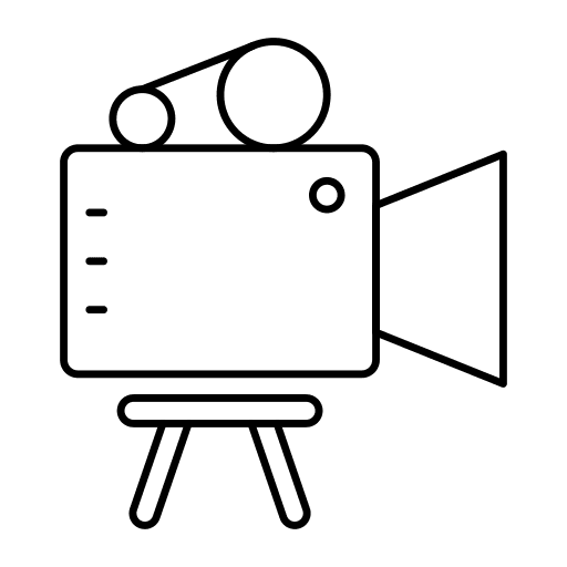 Movie camera technology video entertainment icon