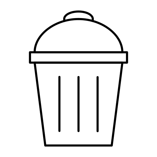 Trash waste can garbage icon