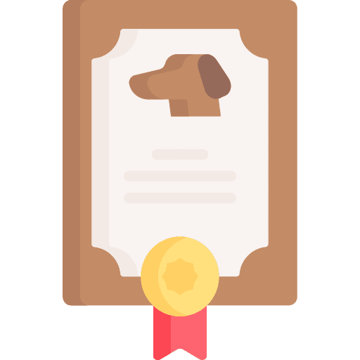 Pedigree badge paw print certificate icon Pedigree badge paw print certificate icon
