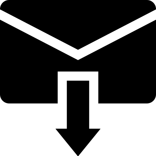 Mail message networking down arrow icon Mail message networking down arrow icon