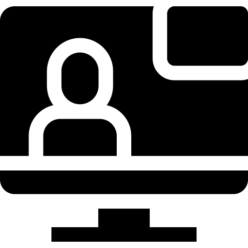 Videochat video conference communications projection icon Videochat video conference communications projection icon