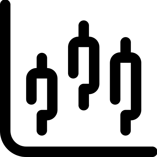 Trading graph application market icon