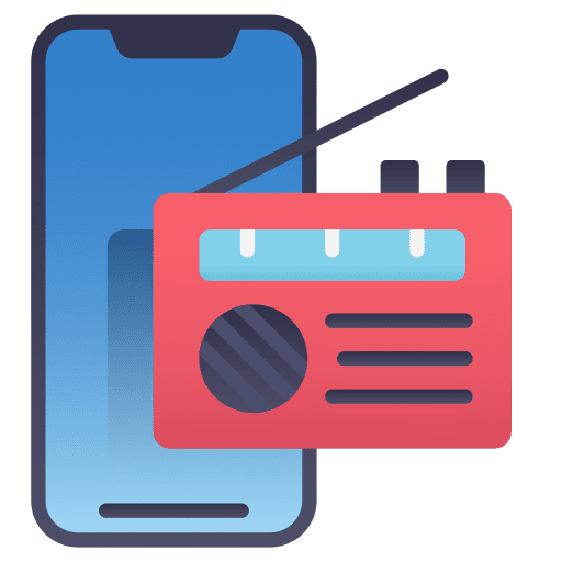 Radio music player smartphone mobile phone icon Radio music player smartphone mobile phone icon