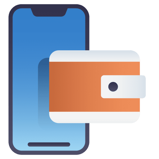 Wallet smartphone mobile application business and finance icon Wallet smartphone mobile application business and finance icon