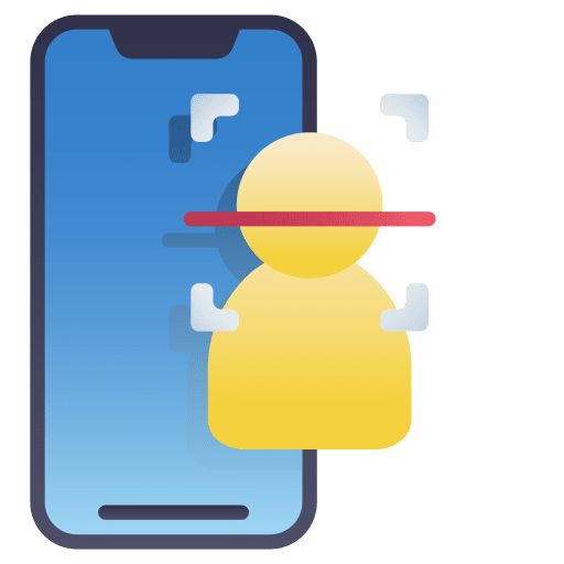 Face scan face recognition mobile phone electronics icon Face scan face recognition mobile phone electronics icon