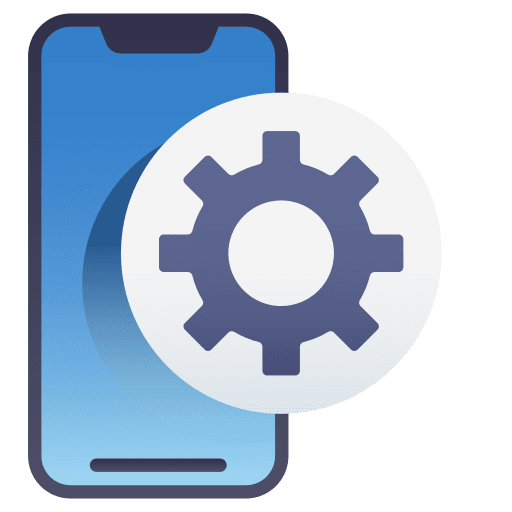Settings cogwheel mobile phone smartphone icon Settings cogwheel mobile phone smartphone icon