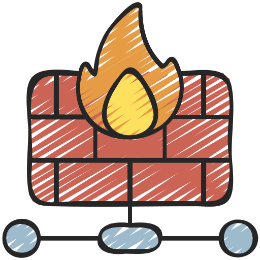 Firewall bricks hacker security icon