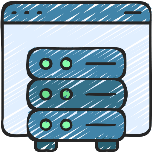 Online server seo and web web browser networking icon