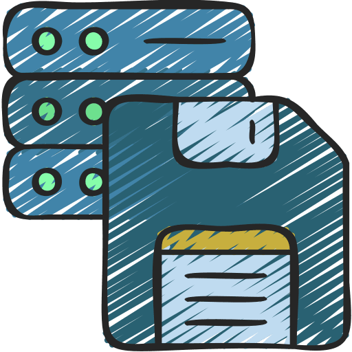 Save data database multimedia electronics icon