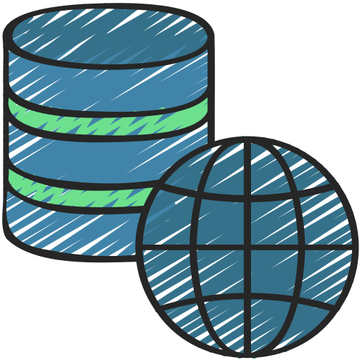 Cloud data cloud data networking hosting icon