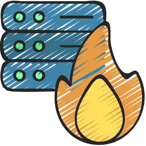 Hacking flame computer server icon