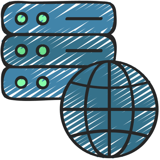 Hosting server online server data storage technology icon