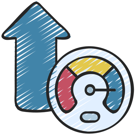 Performance time and date performance gauge icon