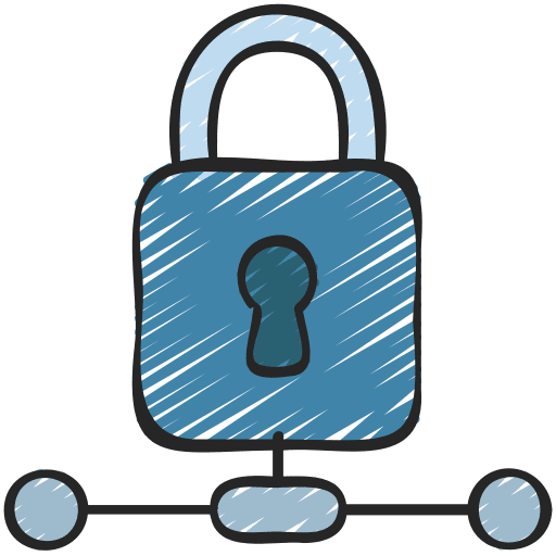 Private network security padlock interface icon