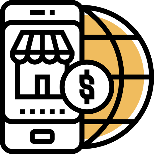 Online marketing market customer behavior online icon