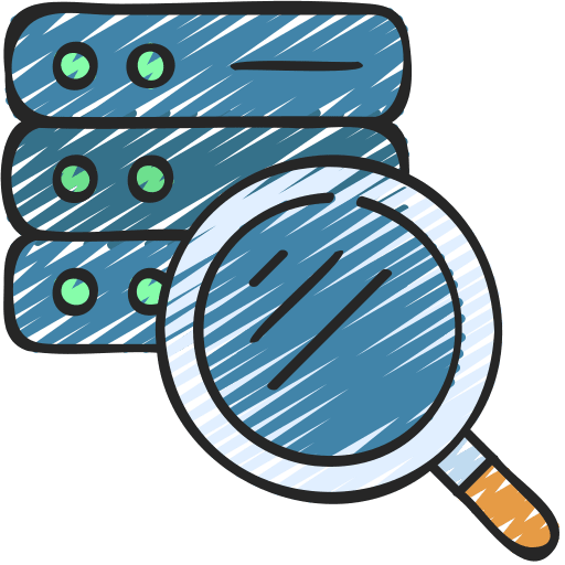 Search data seo and web search data database icon
