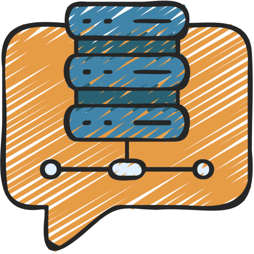 Server speech bubble chat bubble data icon