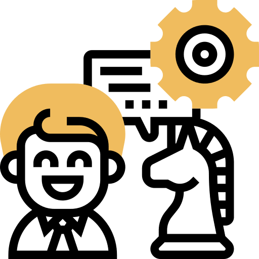 Strategy business and finance knight market research icon Strategy business and finance knight market research icon