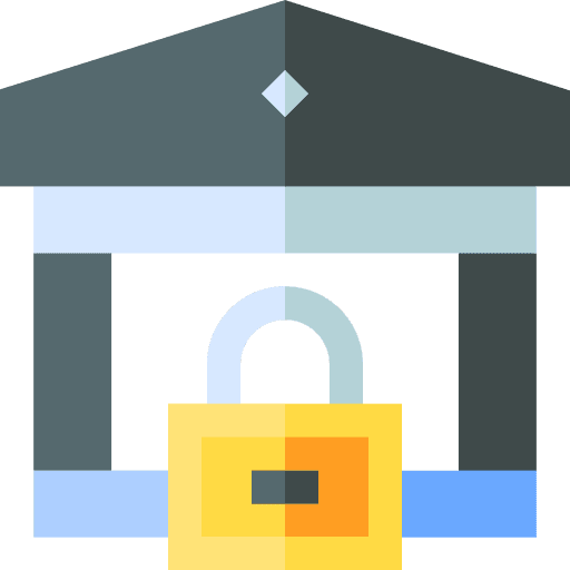 Bank broke dollar closed icon