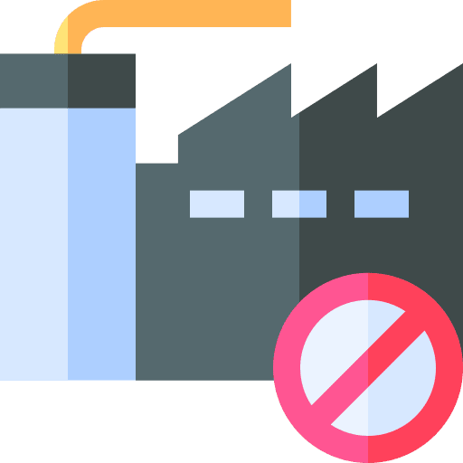 Factory building forbidden signaling icon