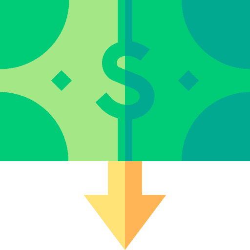 Money cost business and finance loss icon