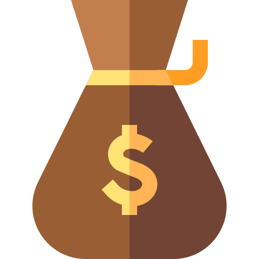 Sack dollar business and finance cash icon