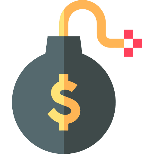 Debt business and finance economy crisis icon Debt business and finance economy crisis icon