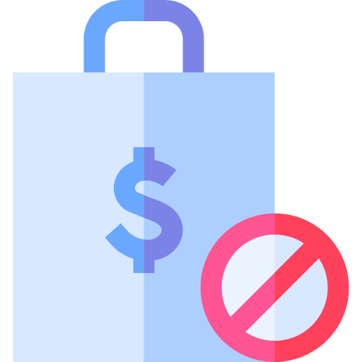 Shopping bag shopper dollar forbidden icon Shopping bag shopper dollar forbidden icon