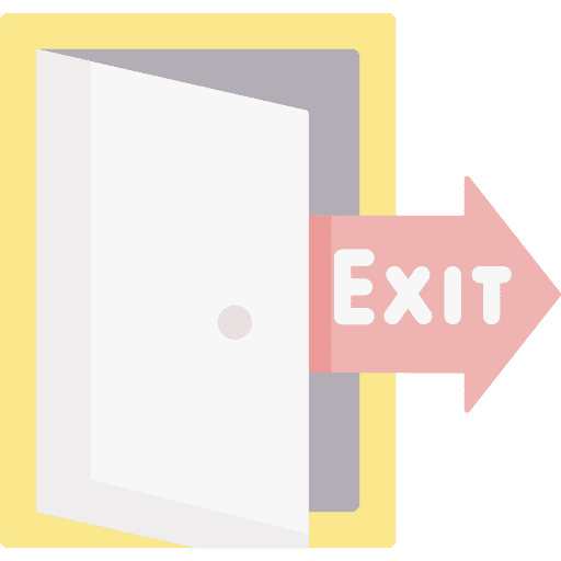 Exit door sign go out arrow icon