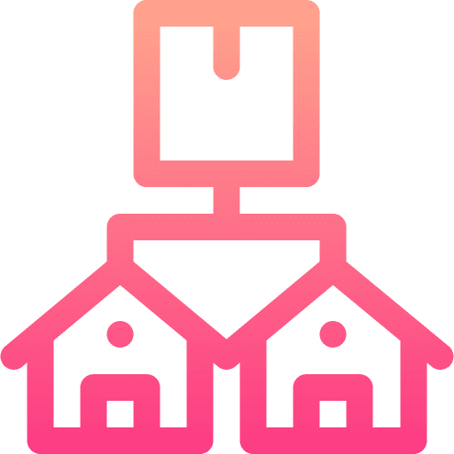 Home delivery distribution delivery box network icon