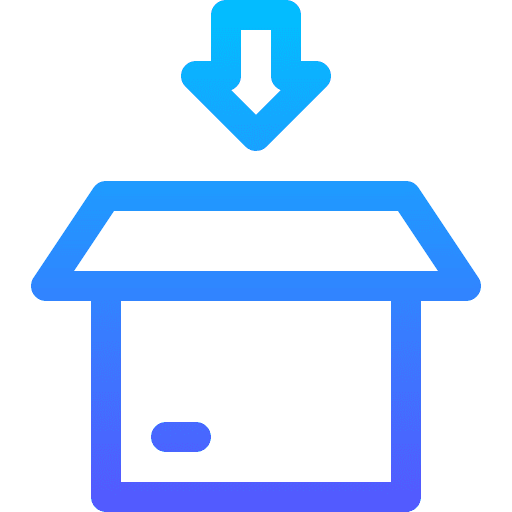 Open box inside open box parcel icon