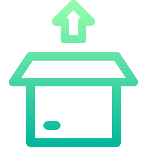 Open box open box arrow up unpacking icon