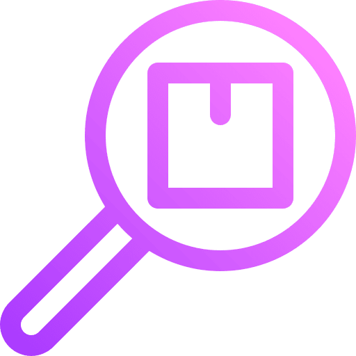 Inspection search parcel box icon