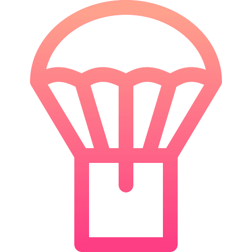 Parachute package shipment parachute icon
