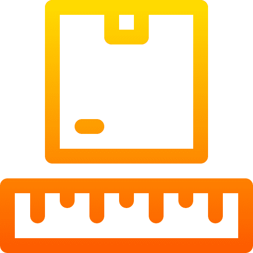 Size cardboard measure dimension icon