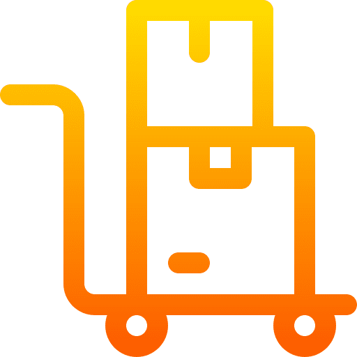 Trolley boxes shipping and delivery box icon