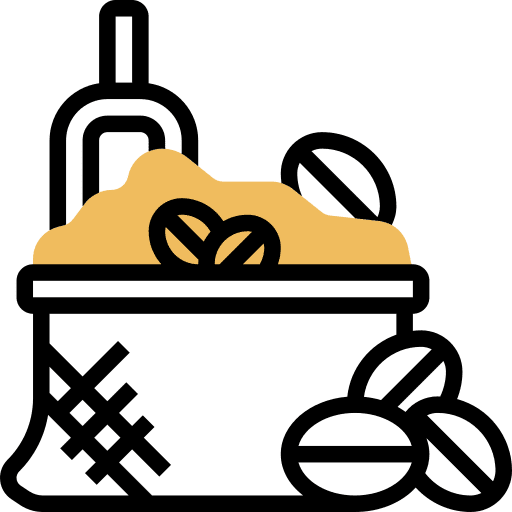 Coffee beans food and restaurant roast coffee bag icon