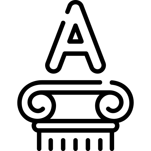 Alpha greek capital letter typography icon