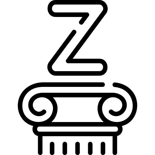 Dseta alphabet shapes and symbols column icon
