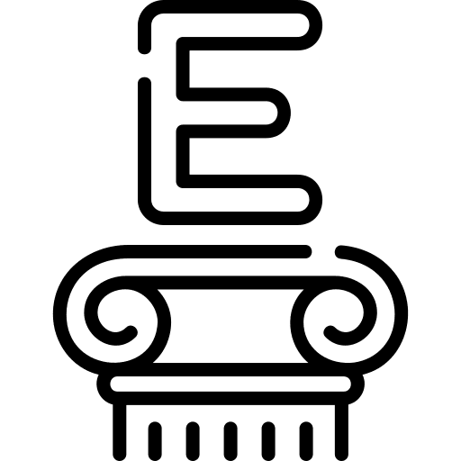 Epsilon letter capital letter column icon