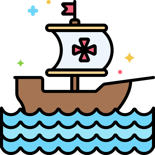 Columbus day discovery event calendar icon