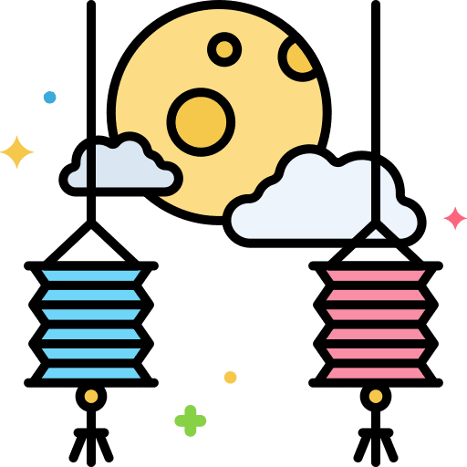 Moon festival paper lantern celebration festival icon