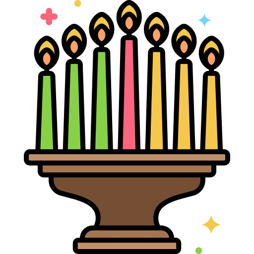 Kwanzaa traditional candle holder candle icon
