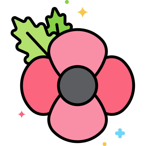 Remembrance flower funeral day icon