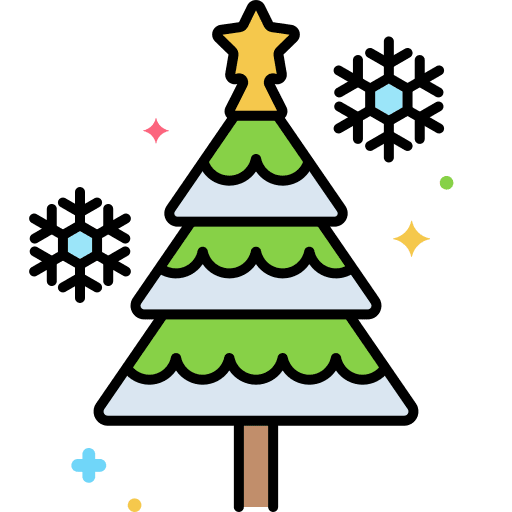 Christmas tree pine tree presents forest icon