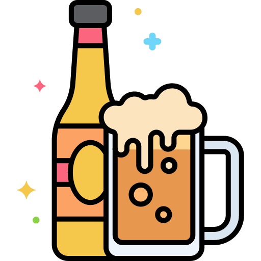 Oktoberfest alcoholic drink traditional time and date icon