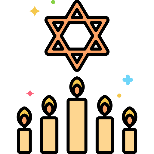 Jewish religious hebrew shapes icon